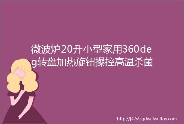 微波炉20升小型家用360deg转盘加热旋钮操控高温杀菌